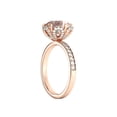 thumbnail image 3 of Natural peach/pink 3.50 CT VS Morganite Ring with Diamonds Rose Gold 14K Flower Vintage Unique, 3 of 3