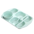 thumbnail image 5 of Tuvgenk Square Divided Dinner Plates 13.6*9.3 In Plates Set 4 Pc Buffet Plates Green Five-Cell Grid Home Stackable Plates, 5 of 5