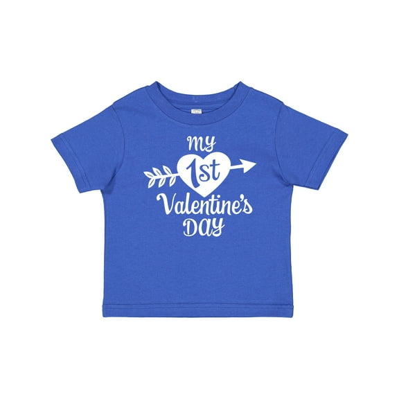Inktastic My First Valentine's Day with White Heart and Arrow Boys or Girls Baby T-Shirt