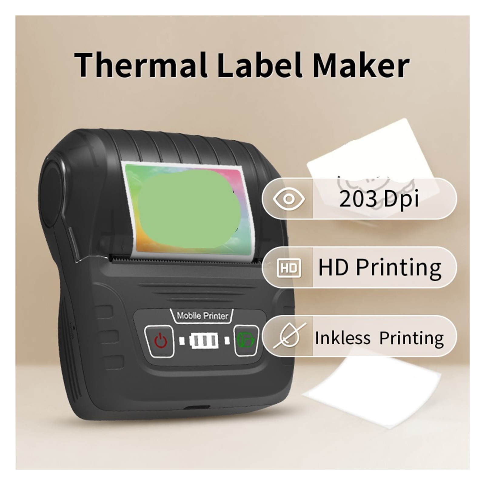 Thermal Label Printer Include 9 Rolls Label Portable Label Maker for Product,Address, Small Business