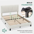 thumbnail image 6 of Novilla Full Bed Frame Upholstered Platform Full Size Bed Frame with Adjustable Headboard, Strong Weight Capacity, No Box Spring Needed, Easy Assembly, White, 6 of 7