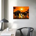 thumbnail image 4 of Acheng   African Landscape Painting Elephant Wall Art Canvas Print Modern Wild Animal Artwork Pictures on Canvas for Living Room Sunset Print Artwork Framed and Ready to hang  16x12in, 4 of 6