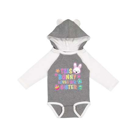 

Inktastic This Bunny Loves Her Sister with Bunny Face and Flowers Gift Baby Girl Long Sleeve Bodysuit