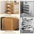 thumbnail image 5 of No-Assembly Bamboo Rack, 2-10 Tiers Bamboo Shoe Rack, Foldable Bamboo Vertical Shoe Organizer, Multifunctional & Space-Saving, For Entryway, Closet, Corner, Bedroom, Hallway (Walnut, 7 Tiers), 5 of 9