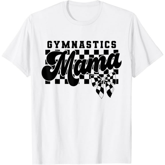 Retro Checkered Gymnastics Mama Mothers Day Gymnastics Mom T-Shirt