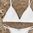 thumbnail image 2 of Aayomet Bikini Ensembles pour Femmes Bikini Simple Perle Élégante Unie (Blanc, m), 2 of 5