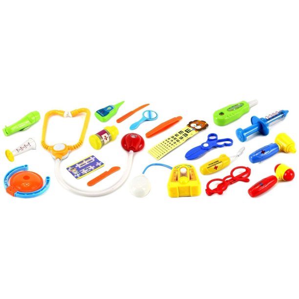 Role play Medical Doctor Playset Toy Kit w/ Light Up Tools, Perfect