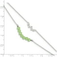 thumbnail image 3 of Sterling Silver Cz & Green Glass Beads With 1In Ext. Bracelet Made In Thailand qg4904-6, 3 of 5