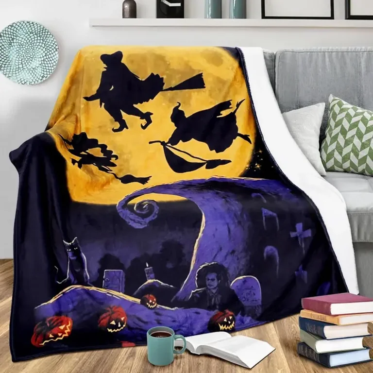 Halloween Throw Blankets Haunted House Witches Cat Pumpkins Soft Blanket for Home Sofa Couch Living Bedroom Scary Movie Nights Walmart