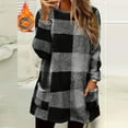 thumbnail image 2 of LSLJS Fleece Pullover Women Winter Warm Plus Size Crewneck Flannel Sweatshirt Casual Loose Plaid Color Block Printed Tops, S-3XL, 2 of 3