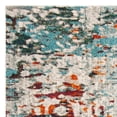 thumbnail image 3 of SAFAVIEH Madison Flowers Vintage Abstract Area Rug, Grey/Blue, 8' x 8' Square, 3 of 10