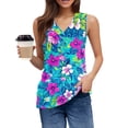 thumbnail image 3 of GIPQJK Tank Tops for Women V Neck Hawaii Beach Vacation Sleeveless Shirts Blouse Casual Loose Trendy Cute Tunic Tops,Purple L, 3 of 4