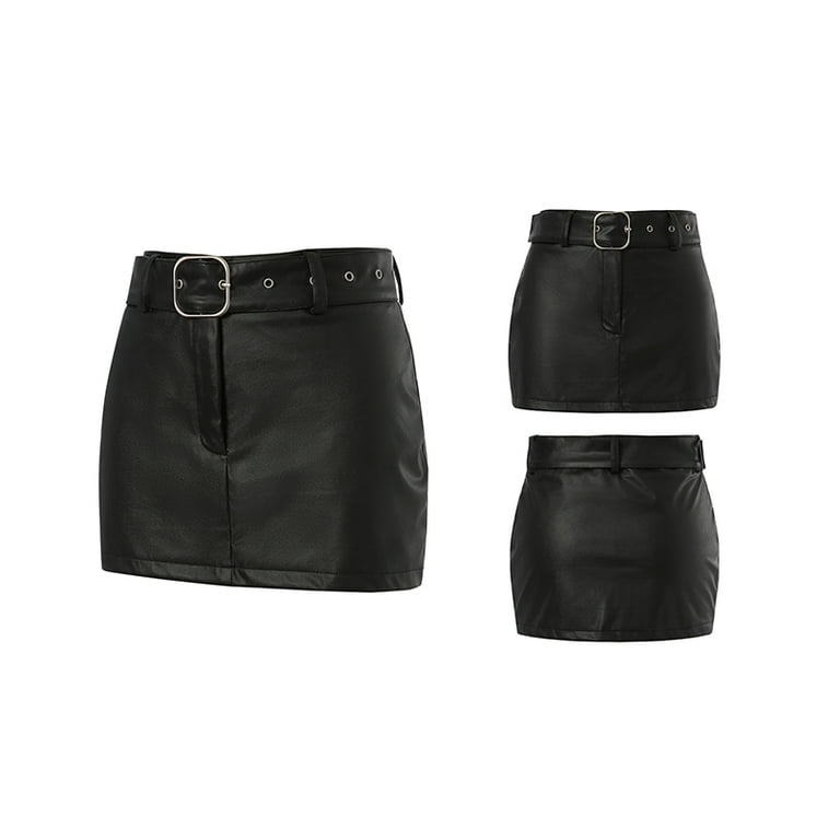 Vintage white leather mini skirt cheap