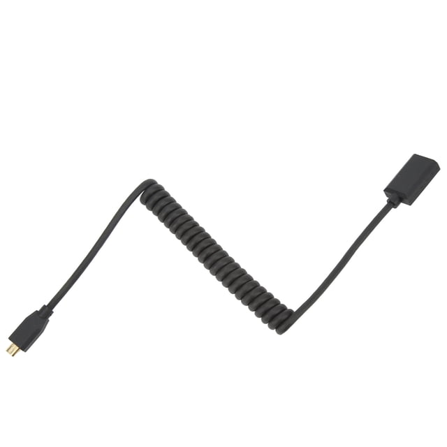 Micro HD To Female Spring Coiled Cable, 8K60Hz Micro HD To HD Coiled Cable Camera Tablet To TV Female Spring Connection Cable