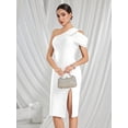 thumbnail image 6 of One Shoulder Split Tight Bandage Dress Party Dresses, 6 of 10