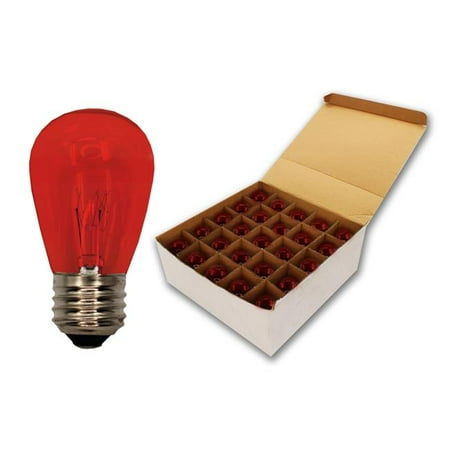

Queens of Christmas T50G-RETRO-RE-25PK T50 Glass Retrofit Lamp Red - Pack of 25