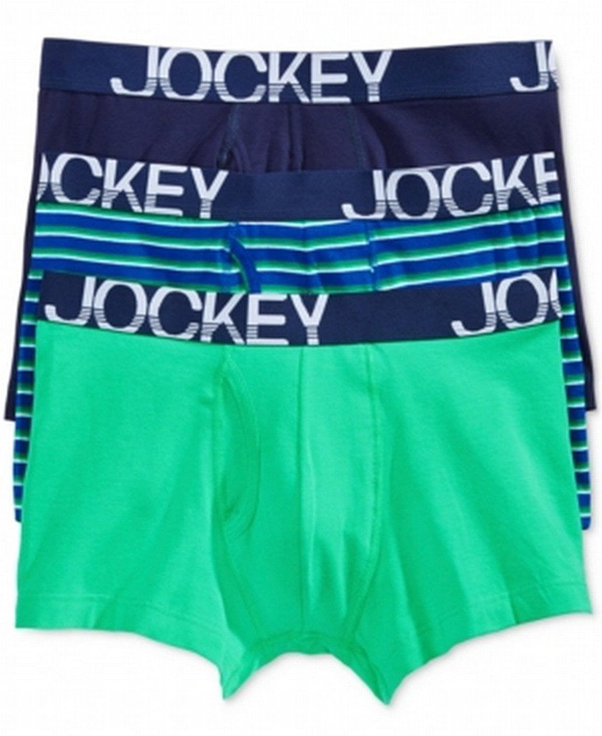 Jockey Men's 3 Pack Active Cotton Stretch Boxer Brief (Navy/Green/Blue ...