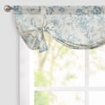 thumbnail image 1 of Visillo Valance Jinchan Floral de Lino 36 cm Azul sobre Beige para Ventanas, 1 of 7