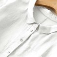 thumbnail image 4 of JJHGVB Button Down Shirts Summer Business Baggy Shirts Cotton Linen Shirts Vintage Vacation Tees Going Out Tops Work Tops Casual Basic Tee Beach Cotton Summer Tops White L, 4 of 7