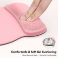 thumbnail image 4 of TECKNET BASICS Gel Mouse Pad with Wrist Rest, Ergonomic Office Mousepad with Wrist Support, Non-Slip & Smooth Surface, Comfortable Desk Mat for Office Gaming Study- Pink, 4 of 8