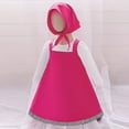 thumbnail image 3 of Pandaie Toddler Little Girls and Bear Folk Dress Up Kids Birthday Party Long Sleeve Outfit with Kerchief Set 18-24 Months Hot Pink, 3 of 9