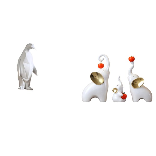 Escultura De Pingüino Y Elefante, Figura Coleccionable, Artesanía Decorativa, Estatua De Animal De Resina, Familia Para Inauguración De La Casa, Mesa, Bar, Dormitorio, Oficina, Escritorio,