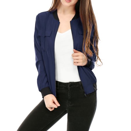 fastening bomber lightweight zip pocket jacket multi