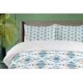 thumbnail image 3 of Ambesonne Geometric Duvet Cover Sets, Tribal Inspired Shapes, 2-Queen, Sky Blue Pastel Brown, 3 of 6