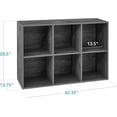 thumbnail image 2 of 6-Cube Storage Organizer, 13.5in Shelf Opening, Bookcase, Display Shelf, Customizable w/ 3 Removable Back Panels – Dark Gray, 2 of 17