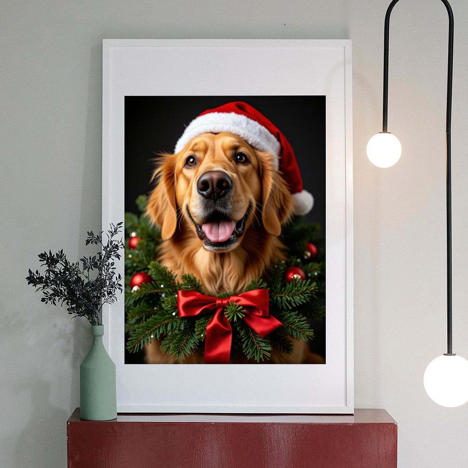 Diamond Art Kit for Adults, Golden Retriever Christmas Wreath Diamond Painting for Adults Beginners, DIY Diamond Art Painting Kits, 5D Diamond Painting Crafts for Home Decor 12x16 Frameless