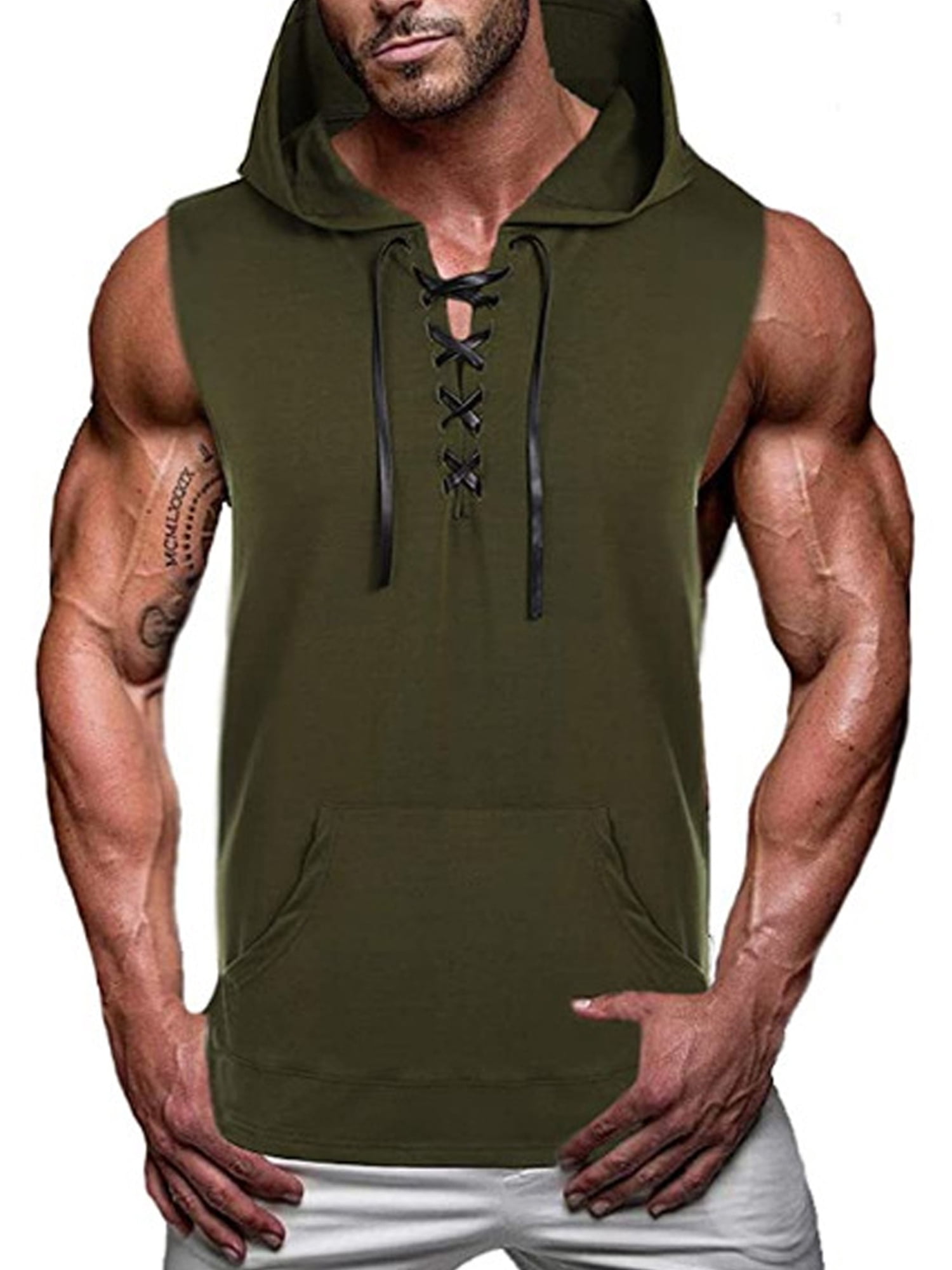 sleeveless hoodie vest