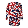 thumbnail image 5 of Union Jack Flag Shirts for Womens Fashion UK United Kingdom Flag Tshirts Great Britain British Women Girl T-Shirt 3/4 Sleeve Summer Tops Casual Dressy Tunic Round Neck Tee Going Out Blouse, 5 of 5