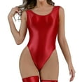 thumbnail image 1 of WZXFASHION Maillot de Bain Transparent Brillant pour Femmes, Vêtements à Haute Élasticité Aguichant Lingerie Intimes Rouge TG, 1 of 5