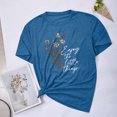 thumbnail image 3 of Camisetas de Verano de Mujer Pequeña Flor Impresa Cuello Redondo Manga Corta Superior, Verano Superior de las Mujeres, 3 of 4