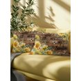 thumbnail image 5 of Outdoor Pillows Waterproof, Summer Sunflower Throw Pillows with Inserts Included, Vintage Floral Botanical Bee Brown Wooden Indoor Outdoor Decorative Lumbar Pillow for Bed/Couch/Patio 12"x20", 2Pcs, 5 of 8