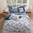thumbnail image 3 of Juego de ropa de cama BLOOMHAVEN Queen floral azul de 7 piezas, 3 of 8