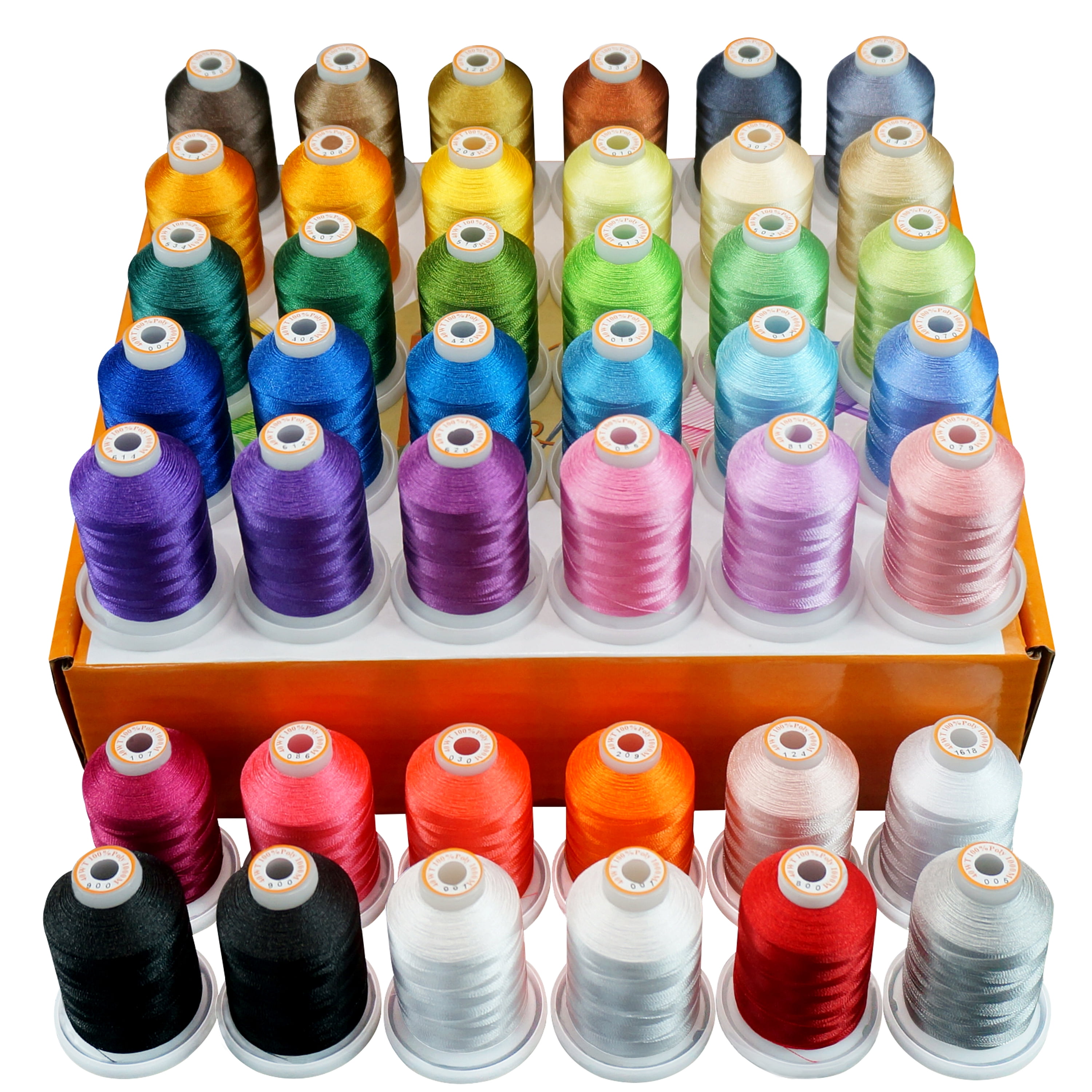 New brothreads 40 Brother Colors Polyester Machine Embroidery Thread Kit  500M Each for Home-Based Embroidery and Sewing Machine