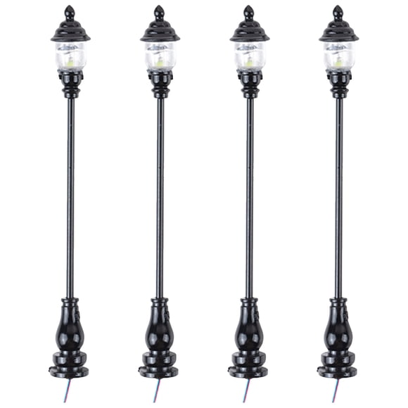 MasteelfCA 4Pcs Sand Table Yard Lamps Tiny Street Lights Props Construction Sand Table Supplies