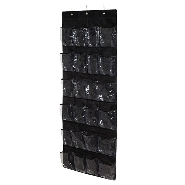Over the Door Shoe Organizer,ing Shoe Rack Holder with 24 Fabric Pockets for Black Walmart.ca