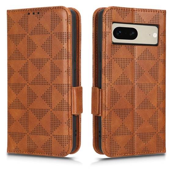 Allytech for Google Pixel 7 Case Cover, PU Leather Folio Flip Stand Wrist Strap Card Holder Wallet Shockproof Magnetic Women Men Protective Case Cover for Google Pixel 7 5G 2022 Release, Brown