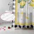 thumbnail image 5 of Summer Lemons Bathroom Shower Curtain, Yellow Fruit Plants Leaves Black Checkered Waterproof Washable Soft Bath Curtain for Bathtub Decor with 12 Hooks&Grommet, 72x72 Inch, 5 of 9
