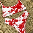 thumbnail image 5 of DOPI Women Sexy Tie-dye Pattern Top With Panty Bikini Set Two Piece Swimwear, 5 of 6