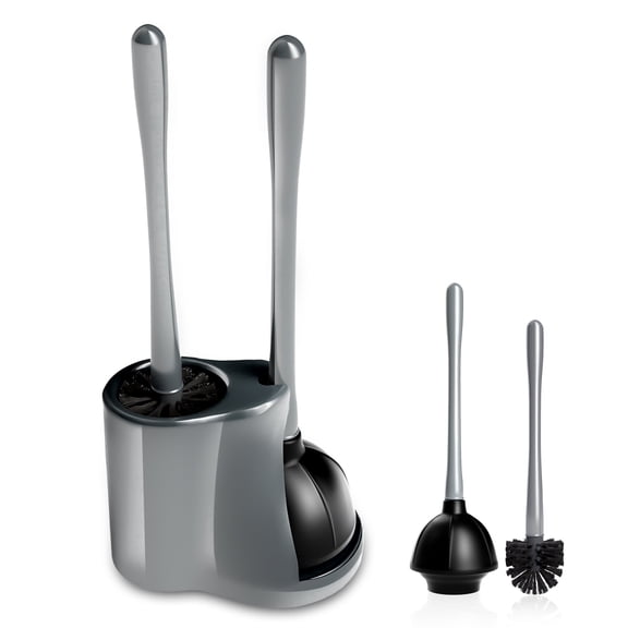 ITTAHO 2-in-1 Toilet Plunger & Toilet Bowl Brush Set, Bathroom Cleaning Tool with Holder