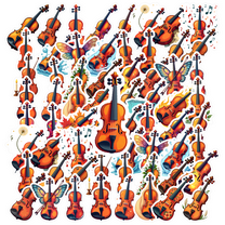 Colorful Violin Stickers Music Instrument Stickers Waterproof PVC for Laptops Suitcases Notebooks