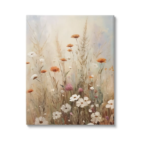 Stupell Industries Wildflower Meadow Painting Botanical & Floral Painting Gallery Wrapped Canvas Art Print Wall Art, 16 x 20