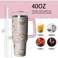 thumbnail image 2 of 40oz Flamingo Insulated Stainless Steel Tumbler with Handle and Straw – Leakproof Travel Coffee Mug & Water Bottle, Cute Animal Themed Gift for Women, 2 of 6