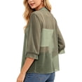 thumbnail image 5 of cocolona Womens Summer 3/4 Sleeve Cardigan Lightweight Solid Color Casual Cover Up Loose Flowy Outerwear, 5 of 6