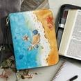 thumbnail image 4 of FOR U DESIGNS Beach Ocean Bible Case Bag Starfish Bible Cover Leather Case for Women Men Size M Portable Sturdy Bible Protective Carrier Aesthetic Bible Bag with Handle and Zippered, 4 of 7