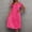 Hot Pink, variant on LINGLANG Women's Solid Color Ice Silk Nightgown Short Sleeve Loose Lounge Sleep Dress with Lace Trim, Breathable Cooling Fabric Soft Lightweight Summer Sleepwear Nightshirt Casual Homewear for Women