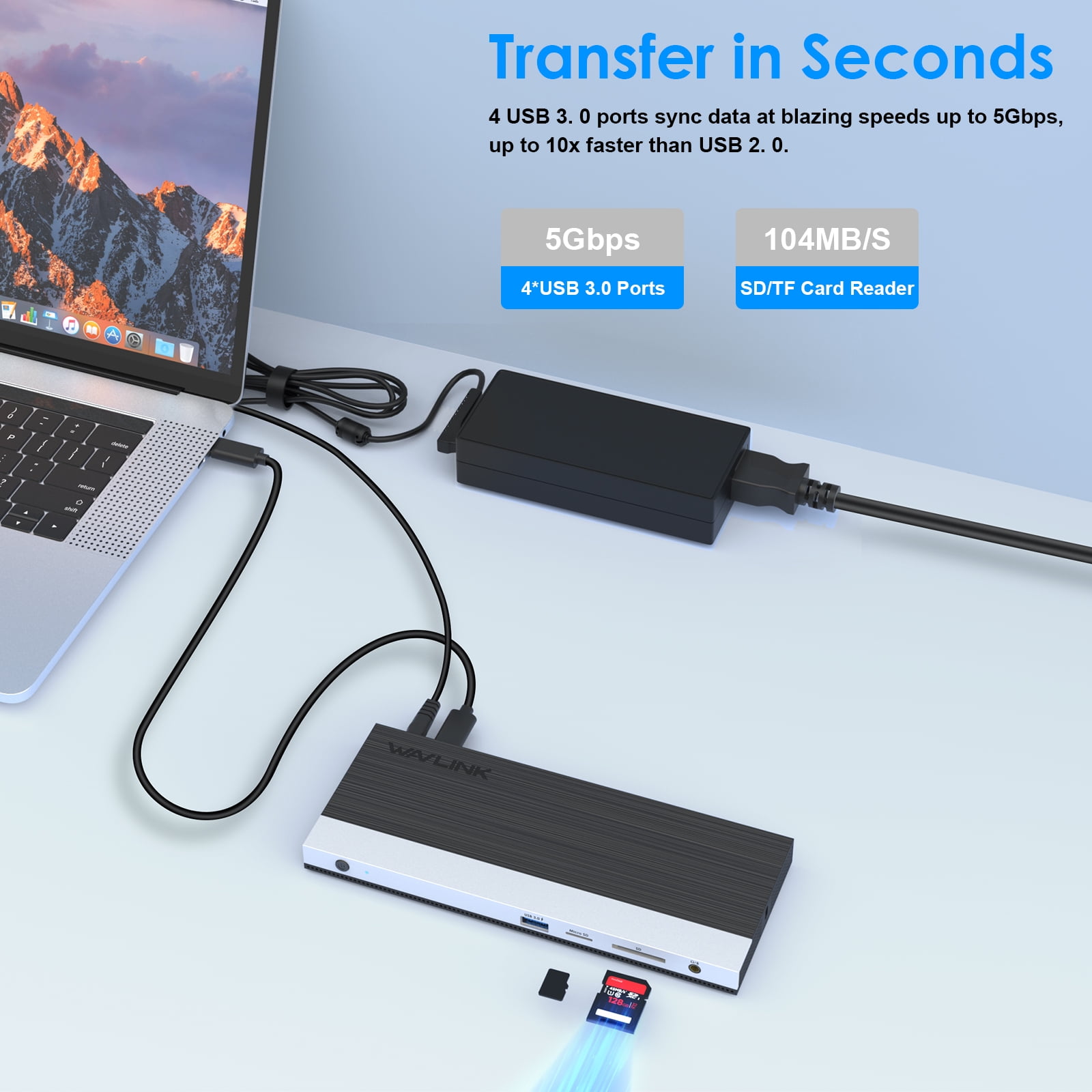 Quality100 13-in-1 USB C Triple Display Docking Station, Support 100W Charging for PC, Max 4K@60Hz with DisplayPort, HDMI, USB 3.0, Gigabit Ethernet, SD/TF Card Slot, Audio Jack for Windows & Mac OS